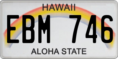 HI license plate EBM746