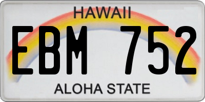 HI license plate EBM752