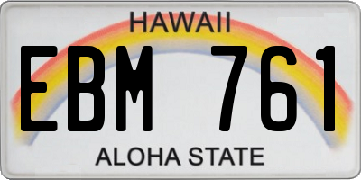 HI license plate EBM761