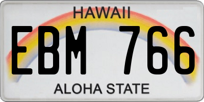HI license plate EBM766