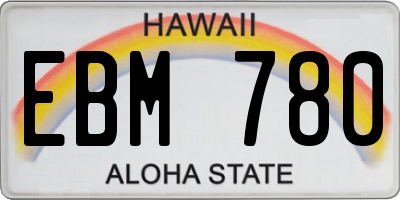 HI license plate EBM780