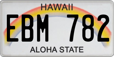 HI license plate EBM782