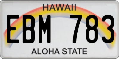 HI license plate EBM783