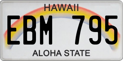 HI license plate EBM795