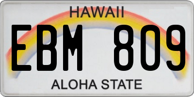 HI license plate EBM809