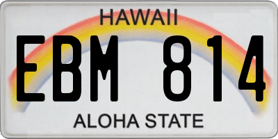 HI license plate EBM814