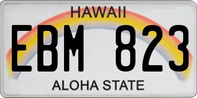HI license plate EBM823