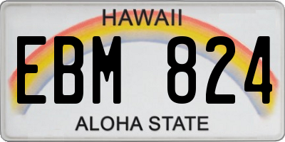 HI license plate EBM824