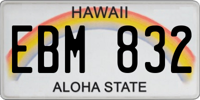 HI license plate EBM832