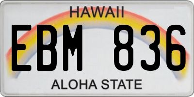 HI license plate EBM836