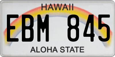 HI license plate EBM845