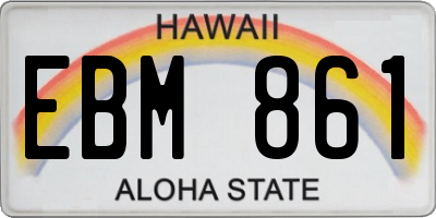 HI license plate EBM861