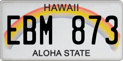 HI license plate EBM873