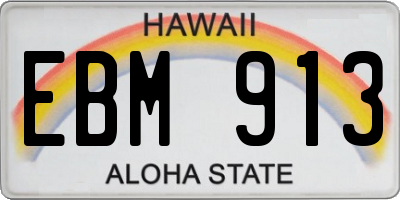 HI license plate EBM913