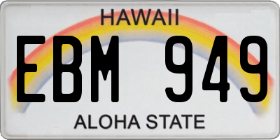 HI license plate EBM949