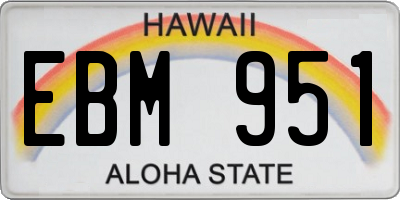 HI license plate EBM951