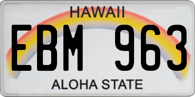 HI license plate EBM963
