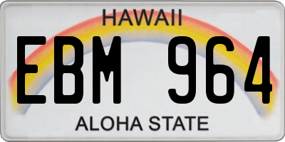 HI license plate EBM964