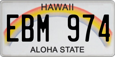 HI license plate EBM974