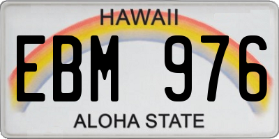 HI license plate EBM976