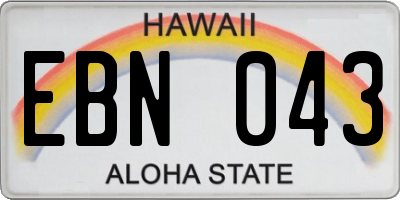 HI license plate EBN043