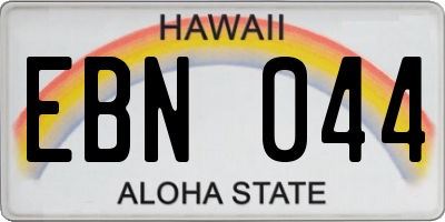 HI license plate EBN044