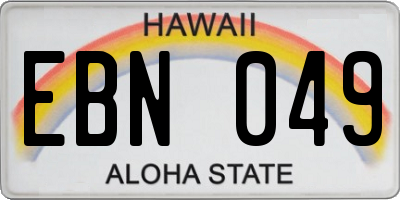 HI license plate EBN049