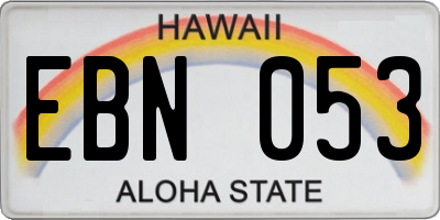 HI license plate EBN053