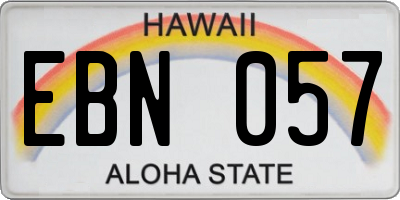 HI license plate EBN057