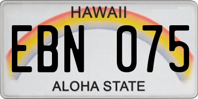 HI license plate EBN075