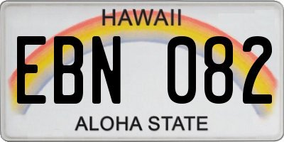 HI license plate EBN082