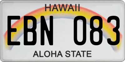 HI license plate EBN083