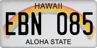 HI license plate EBN085