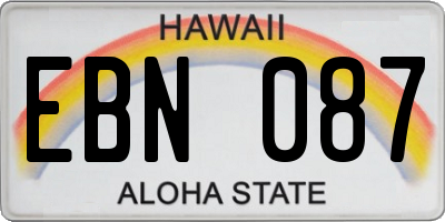 HI license plate EBN087