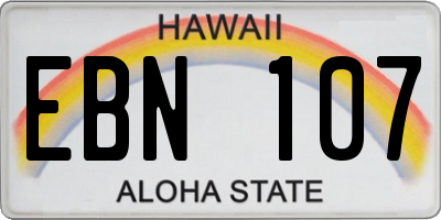 HI license plate EBN107
