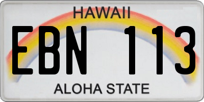 HI license plate EBN113