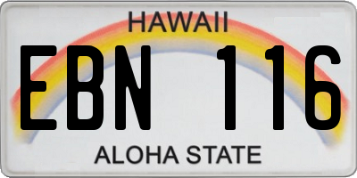 HI license plate EBN116