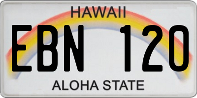 HI license plate EBN120