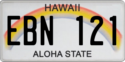 HI license plate EBN121