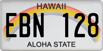 HI license plate EBN128