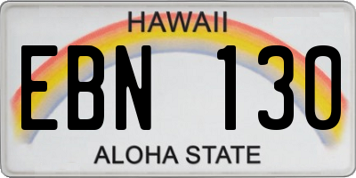 HI license plate EBN130