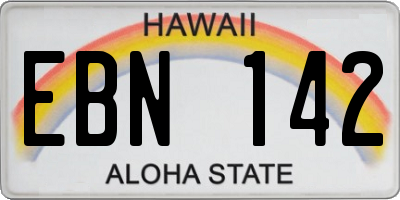 HI license plate EBN142