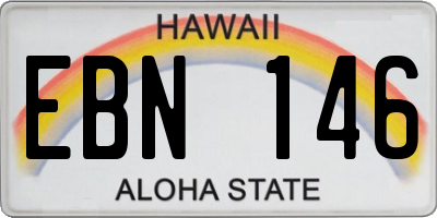 HI license plate EBN146