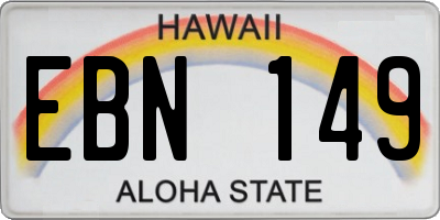 HI license plate EBN149