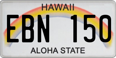 HI license plate EBN150