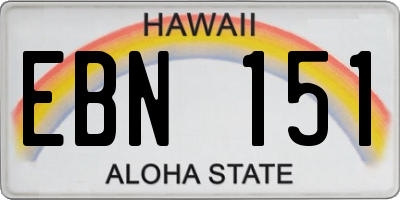 HI license plate EBN151