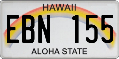 HI license plate EBN155
