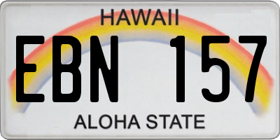 HI license plate EBN157