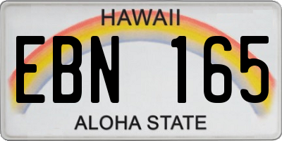 HI license plate EBN165