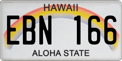 HI license plate EBN166